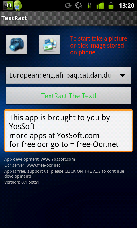 texctract free ocr for android and windows mobile