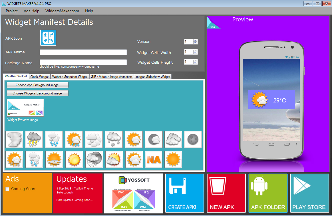 Widgets maker create widgets for android